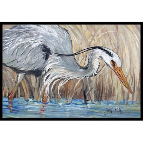 Carolines Treasures Carolines Treasures JMK1013MAT Blue Heron In The Reeds Indoor & Outdoor Mat; 18 x 27 in. JMK1013MAT